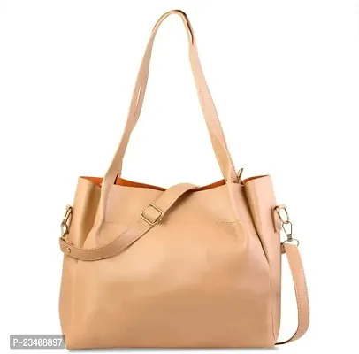 NASHEMAN Stylish Shoulder Handbags for Women, Girls and Ladies | Latest bags for Office, Shopping and Casual use (Beige)
