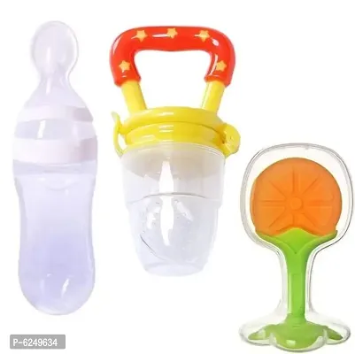 Baby Spoon Feeder With Vegetable Fruit Nibbler And Teether Pack Of 3
