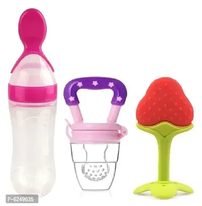 Baby Spoon Feeder With Vegetable Fruit Nibbler And Teether Pack Of 3