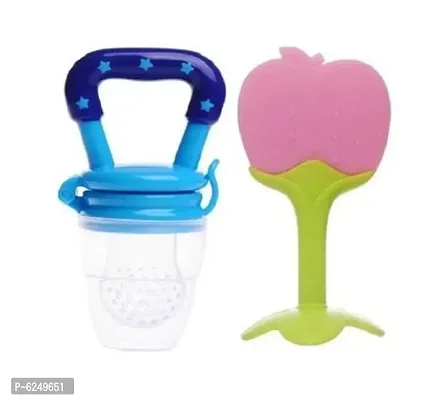 Nibbler Soother For Babies Fruit Feeder Kids Nipple Pacifier For Fruit Vegetable And Fruit Shape Silicone Teether (Set Of 2)