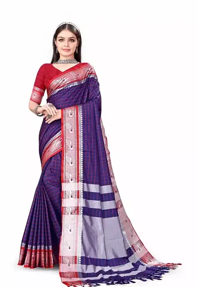 Women Stylish Silk Self Pattern Saree with Blouse piece