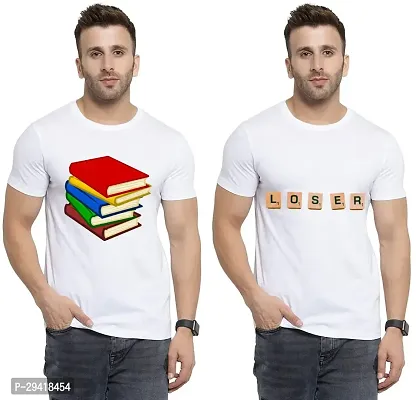 Stylish White Polycotton T-Shirt For Men Pack Of 2