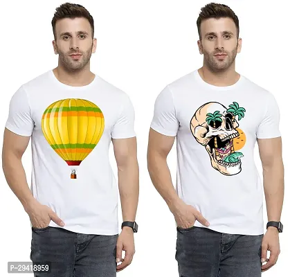 Stylish White Polycotton T-Shirt For Men Pack Of 2