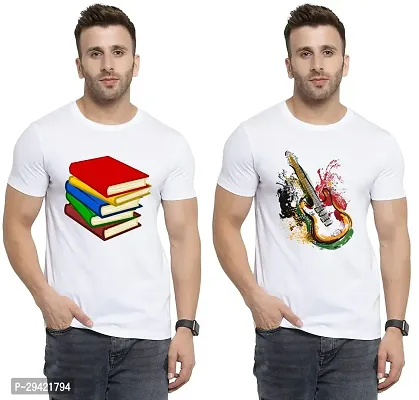 Stylish White Polycotton T-Shirt For Men Pack Of 2