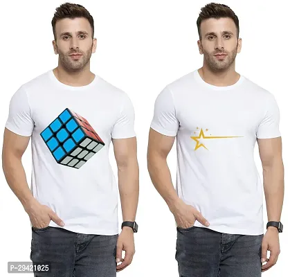 Stylish White Polycotton T-Shirt For Men Pack Of 2