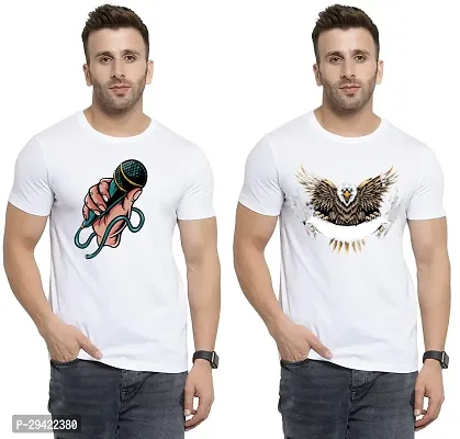 Stylish White Polycotton T-Shirt For Men Pack Of 2