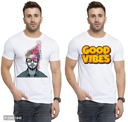 Stylish White Polycotton T-Shirt For Men Pack Of 2