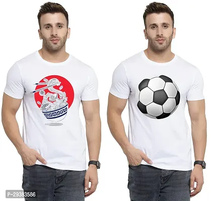 Reliable White Polycotton Printed T-Shirt For Men Pack Of 2-thumb0