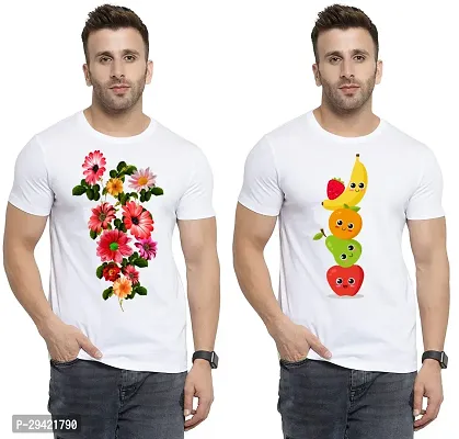 Stylish White Polycotton T-Shirt For Men Pack Of 2