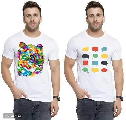 Stylish White Polycotton T-Shirt For Men Pack Of 2