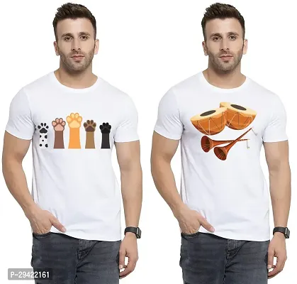 Stylish White Polycotton T-Shirt For Men Pack Of 2