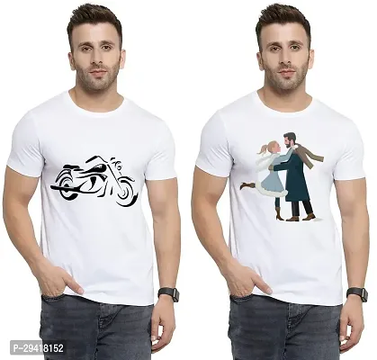 Stylish White Polycotton T-Shirt For Men Pack Of 2