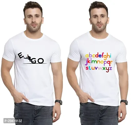 Stylish White Polycotton T-Shirt For Men Pack Of 2