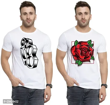 Stylish White Polycotton T-Shirt For Men Pack Of 2