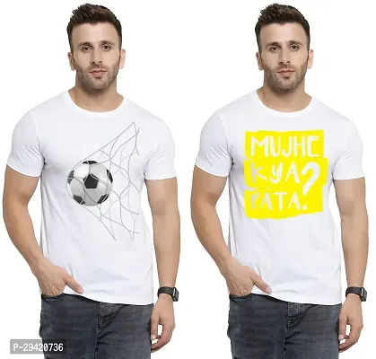 Stylish White Polycotton T-Shirt For Men Pack Of 2