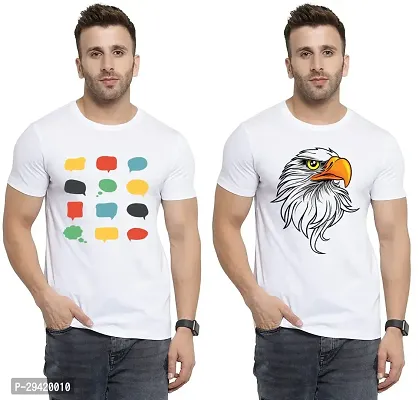 Stylish White Polycotton T-Shirt For Men Pack Of 2-thumb0