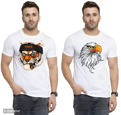 Stylish White Polycotton T-Shirt For Men Pack Of 2