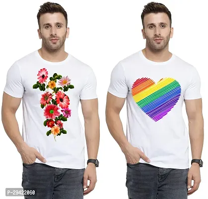 Stylish White Polycotton T-Shirt For Men Pack Of 2