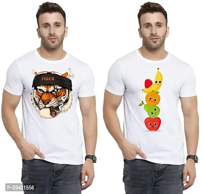 Stylish White Polycotton T-Shirt For Men Pack Of 2