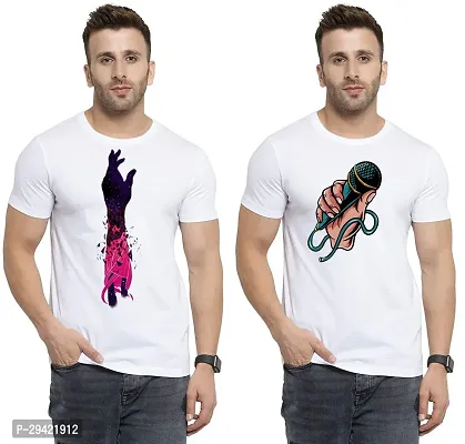 Stylish White Polycotton T-Shirt For Men Pack Of 2-thumb0