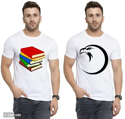 Stylish White Polycotton T-Shirt For Men Pack Of 2-thumb0