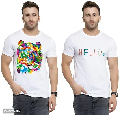 Stylish White Polycotton T-Shirt For Men Pack Of 2