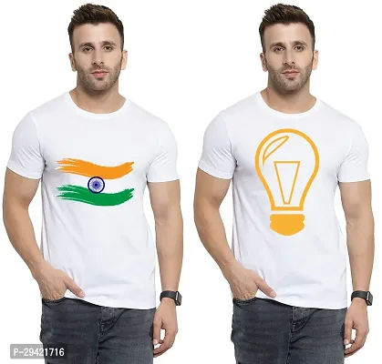 Stylish White Polycotton T-Shirt For Men Pack Of 2