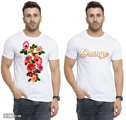 Stylish White Polycotton T-Shirt For Men Pack Of 2-thumb0