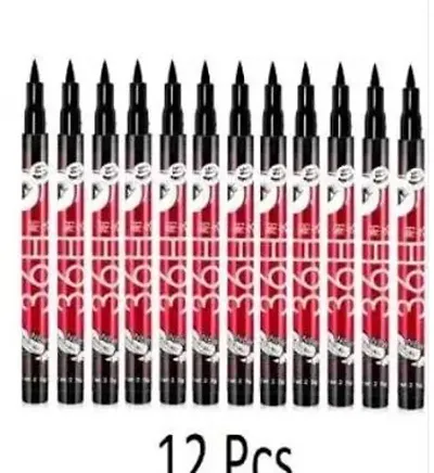 Longlasting Waterproof Black Eyeliner Pencil Pack Of 12