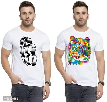 Stylish White Polycotton T-Shirt For Men Pack Of 2