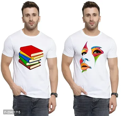 Stylish White Polycotton T-Shirt For Men Pack Of 2