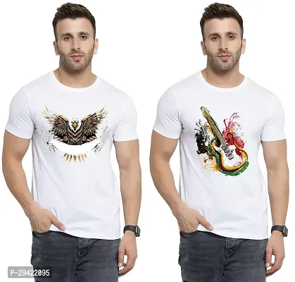 Stylish White Polycotton T-Shirt For Men Pack Of 2-thumb0