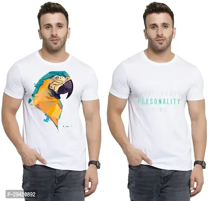 Stylish White Polycotton T-Shirt For Men Pack Of 2