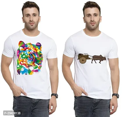 Stylish White Polycotton T-Shirt For Men Pack Of 2