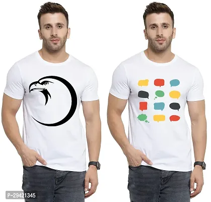 Stylish White Polycotton T-Shirt For Men Pack Of 2