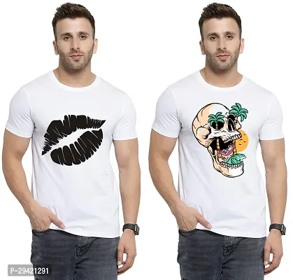 Stylish White Polycotton T-Shirt For Men Pack Of 2