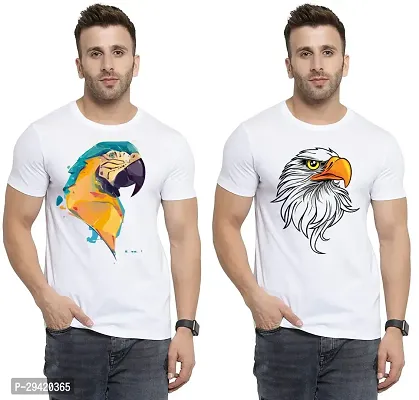 Stylish White Polycotton T-Shirt For Men Pack Of 2