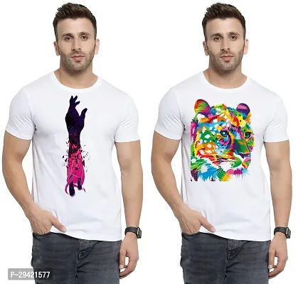 Stylish White Polycotton T-Shirt For Men Pack Of 2