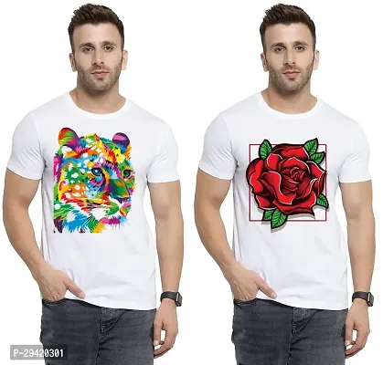 Stylish White Polycotton T-Shirt For Men Pack Of 2