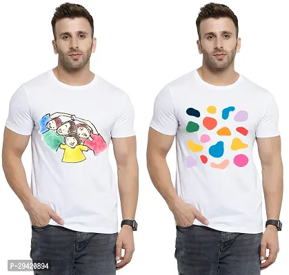 Stylish White Polycotton T-Shirt For Men Pack Of 2