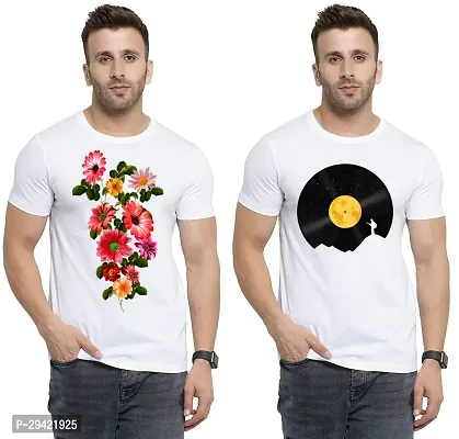 Stylish White Polycotton T-Shirt For Men Pack Of 2