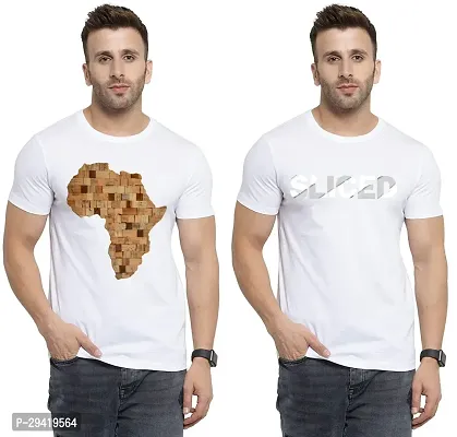 Stylish White Polycotton T-Shirt For Men Pack Of 2