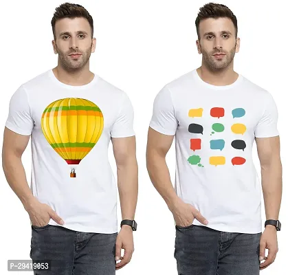 Stylish White Polycotton T-Shirt For Men Pack Of 2-thumb0