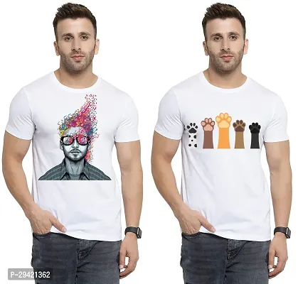 Stylish White Polycotton T-Shirt For Men Pack Of 2