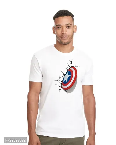 Reliable White Polycotton Printed T-Shirt For Men