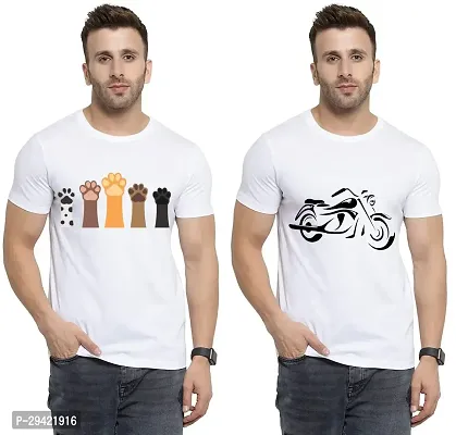 Stylish White Polycotton T-Shirt For Men Pack Of 2