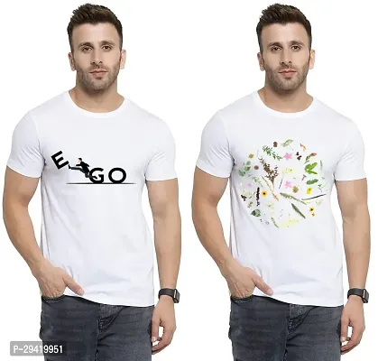 Stylish White Polycotton T-Shirt For Men Pack Of 2