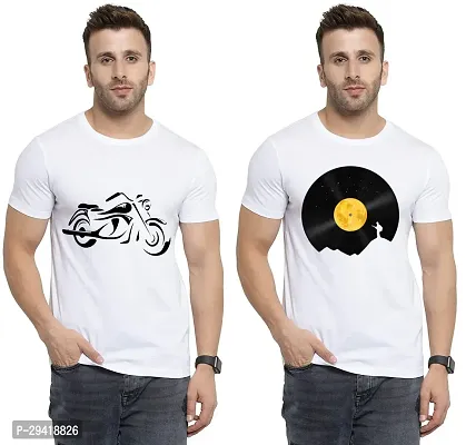 Stylish White Polycotton T-Shirt For Men Pack Of 2