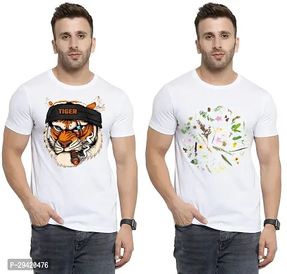 Stylish White Polycotton T-Shirt For Men Pack Of 2