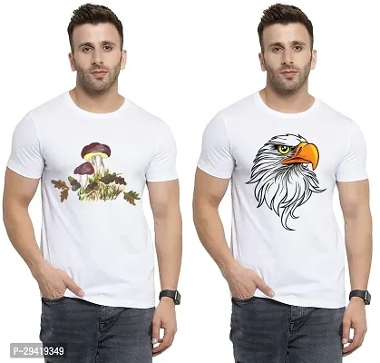 Stylish White Polycotton T-Shirt For Men Pack Of 2-thumb0